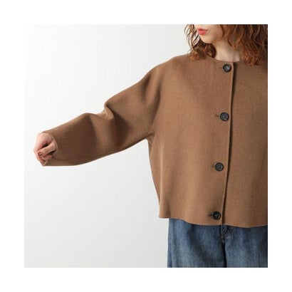 エス マックスマーラ S Max Mara S MAX MARA ジャケット KATE ノーカラー ウール ストール付き （072/ミディアムグレー）｜詳細画像
