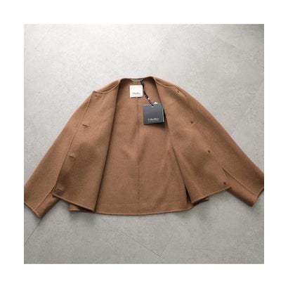 エス マックスマーラ S Max Mara S MAX MARA ジャケット KATE ノーカラー ウール ストール付き （072/ミディアムグレー）｜詳細画像