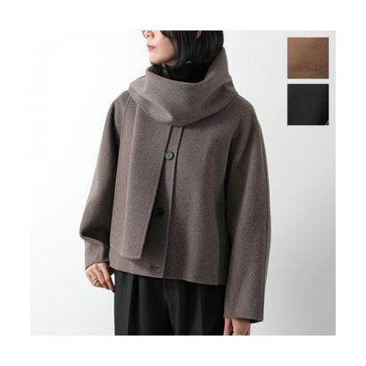 エス マックスマーラ S Max Mara S MAX MARA ジャケット KATE ノーカラー ウール ストール付き （072/ミディアムグレー）｜詳細画像