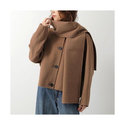 エス マックスマーラ S Max Mara S MAX MARA ジャケット KATE ノーカラー ウール ストール付き （072/ミディアムグレー）｜詳細画像