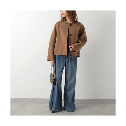 エス マックスマーラ S Max Mara S MAX MARA ジャケット KATE ノーカラー ウール ストール付き （072/ミディアムグレー）｜詳細画像