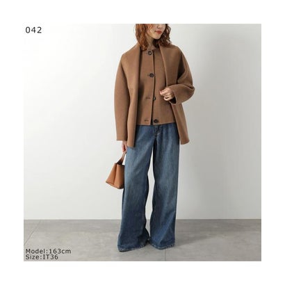 エス マックスマーラ S Max Mara S MAX MARA ジャケット KATE ノーカラー ウール ストール付き （013/ブラック）｜詳細画像