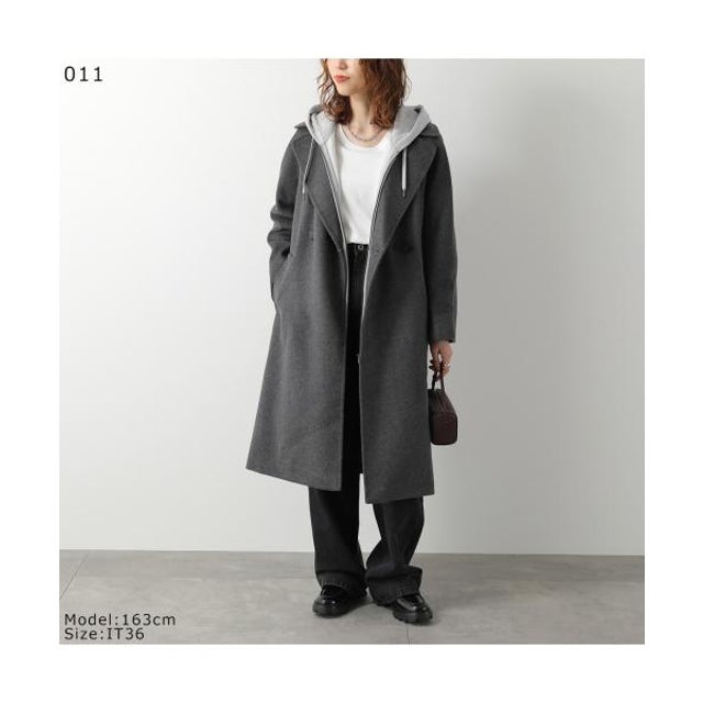 MAX MARA Weekend ロングコート RESINA ピュア ウール （011/チャコールグレー）