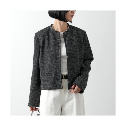 WEEKEND MAX MARA ジャケット FARO フリンジ ツイード （001/ブラック）｜詳細画像