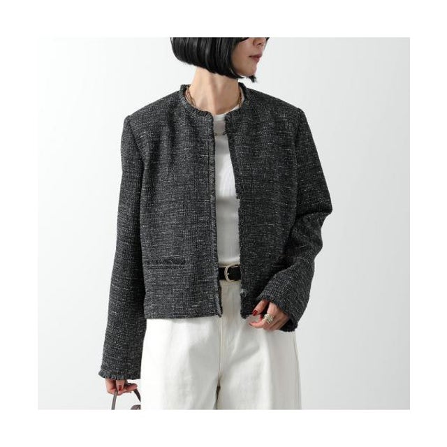 WEEKEND MAX MARA ジャケット FARO フリンジ ツイード （001/ブラック）