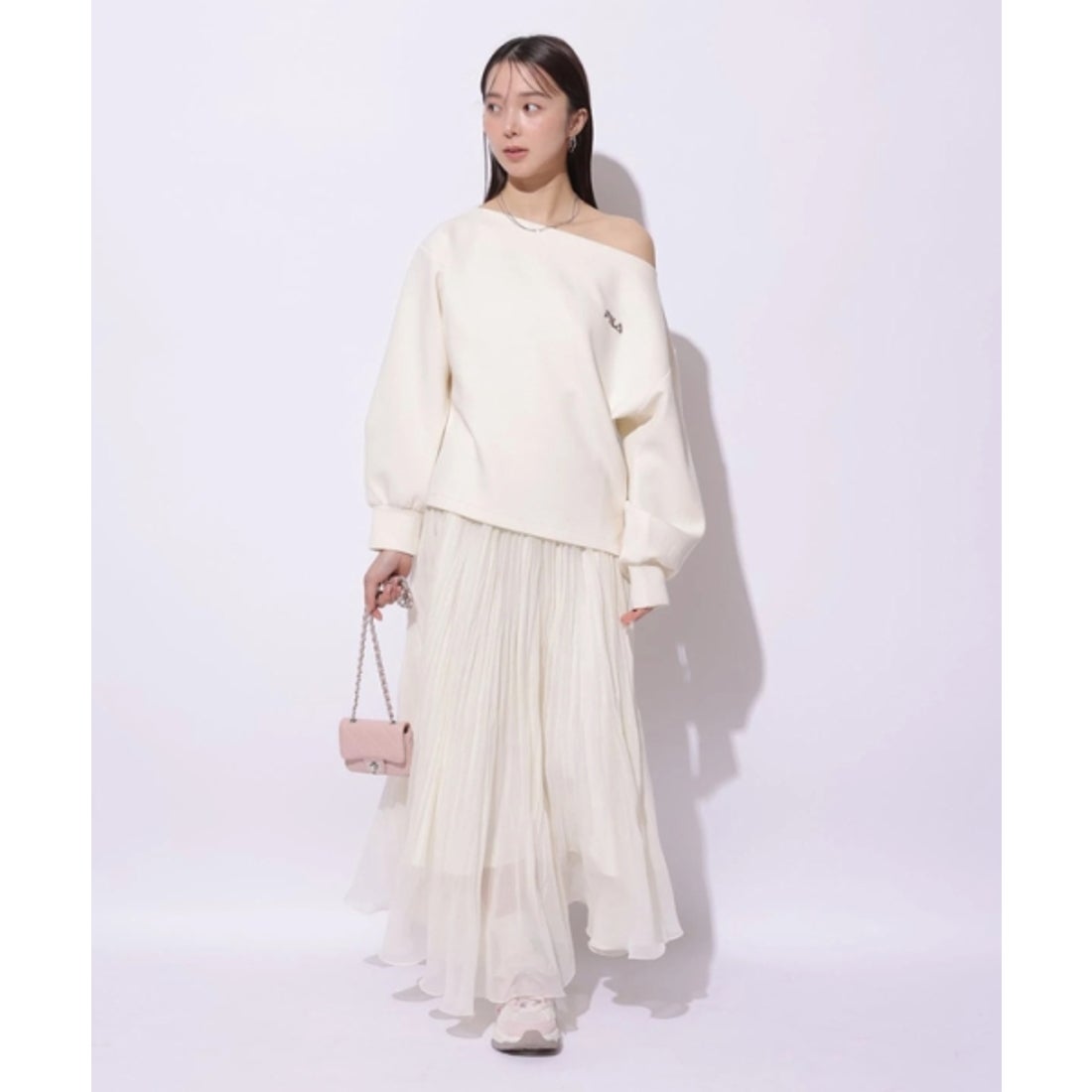 マイストラーダ Mystrada 〈FILAコラボ〉オフショルスウェット （薄紫 