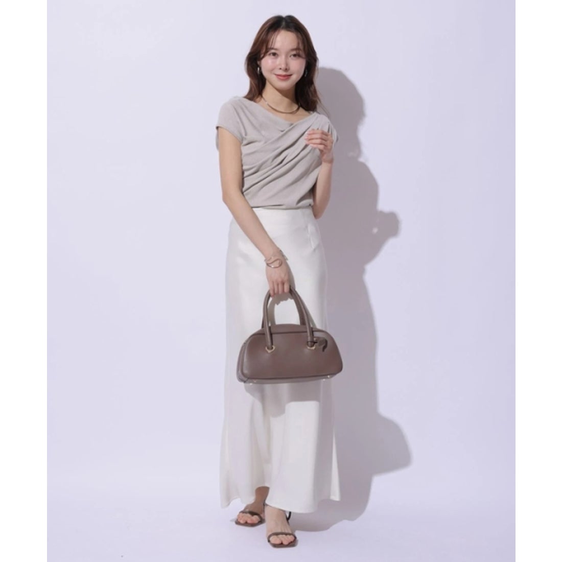 Mystrada✨ドレープニット♡グレージュ マイストラーダ Mystrada ドレープニット （グレージュ