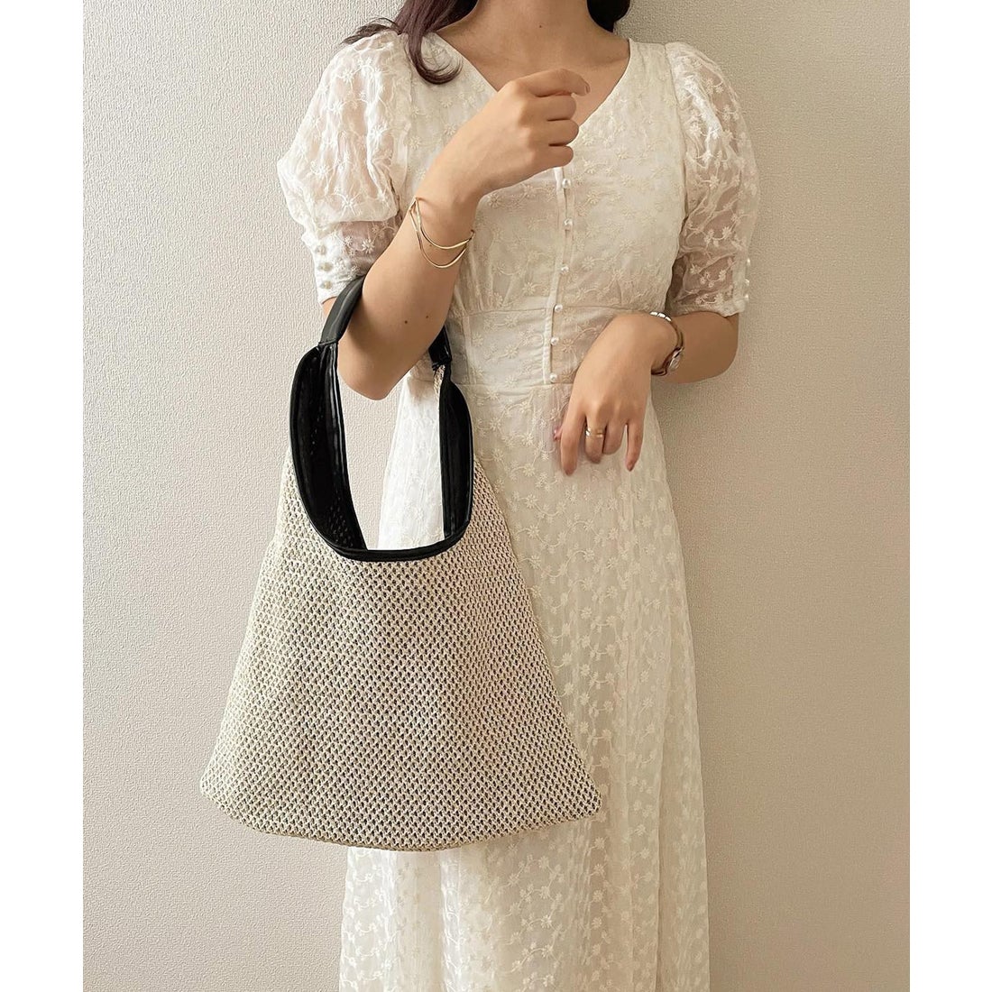 ショップニコニコ ShopNikoNiko メッシュトライアングル かごバッグ 