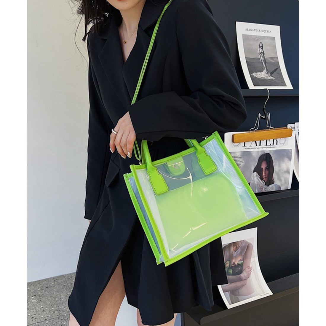 ショップニコニコ ShopNikoNiko ポーチ付き クリアショルダーバッグ 鞄 