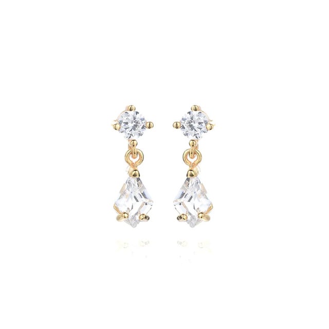 ピアス 金属アレルギー対応 ダイヤ 小ぶり つけっぱなし 18k シンプル 仕事 人気 上品 揺れる 女性 大人 彼女 誕生日 プレゼント （ゴールド）