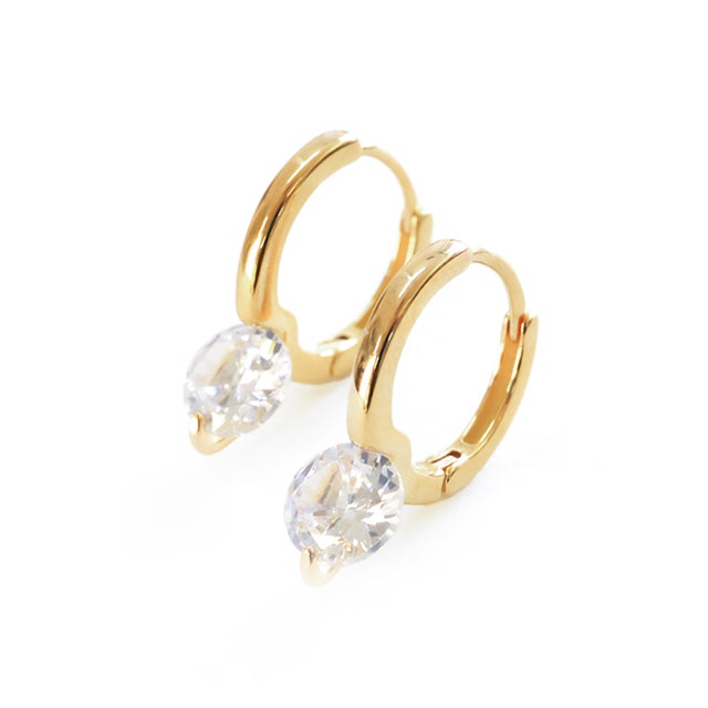 ピアス 金属アレルギー対応 フープピアス ダイヤ つけっぱなし 18k シンプル 仕事 人気 上品 両耳用 レディース 女性 大人 彼女 誕生日 プレゼント （ゴールド）