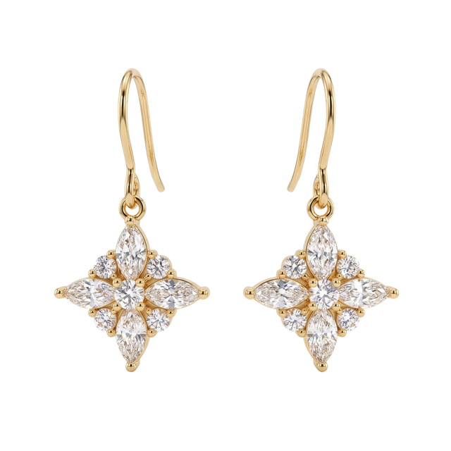 フローズンブルームピアス【S925フック / 金属アレルギー対応】 （ゴールド）