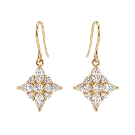 フローズンブルームピアス【S925フック / 金属アレルギー対応】 （ゴールド）