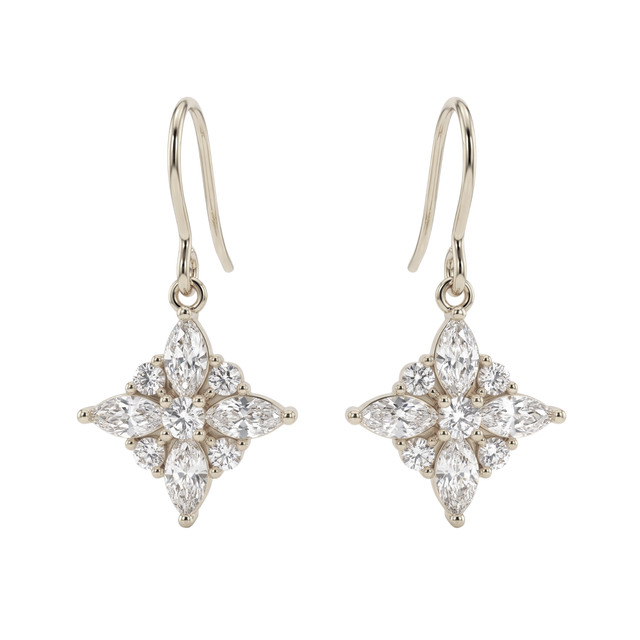フローズンブルームピアス【S925フック / 金属アレルギー対応】 （シルバー）