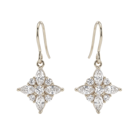 フローズンブルームピアス【S925フック / 金属アレルギー対応】 （シルバー）