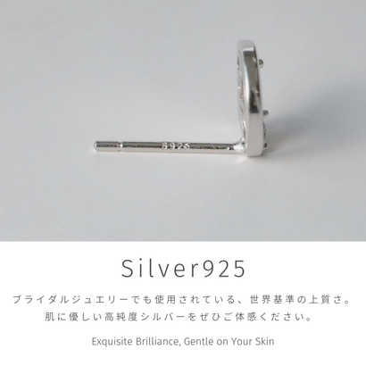 Moon & Bloomピアス【S925ポスト / 金属アレルギー対応】 （シルバー）｜詳細画像