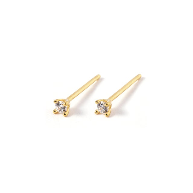 ピアス 金属アレルギー対応 ダイヤ 小ぶり つけっぱなし 18k シンプル 仕事 人気 上品 両耳用 レディース アクセサリー ピンクゴールド シルバー ゴールド 誕生日 プレゼント （ゴールド）