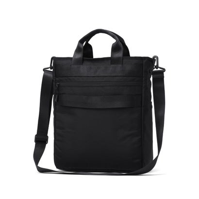 トートバッグ メンズ レディース ファスナー付き 撥水 カジュアル ブランド ショルダー 縦型 ナイロン ビジネス 通勤 14インチ PC収納 旅行 ポーチ付き Nested tote N26005 （ブラック）｜詳細画像