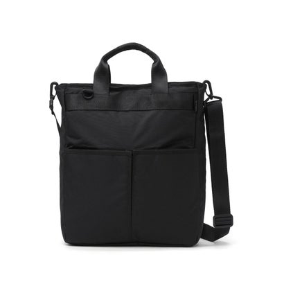 トートバッグ メンズ レディース ファスナー付き 撥水 カジュアル ブランド ショルダー 縦型 ナイロン ビジネス 通勤 14インチ PC収納 旅行 ポーチ付き Nested tote N26005 （バリスティックブラック）｜詳細画像