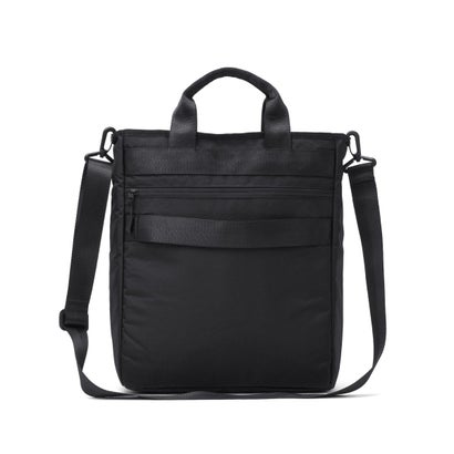 トートバッグ メンズ レディース ファスナー付き 撥水 カジュアル ブランド ショルダー 縦型 ナイロン ビジネス 通勤 14インチ PC収納 旅行 ポーチ付き Nested tote N26005 （バリスティックブラック）｜詳細画像