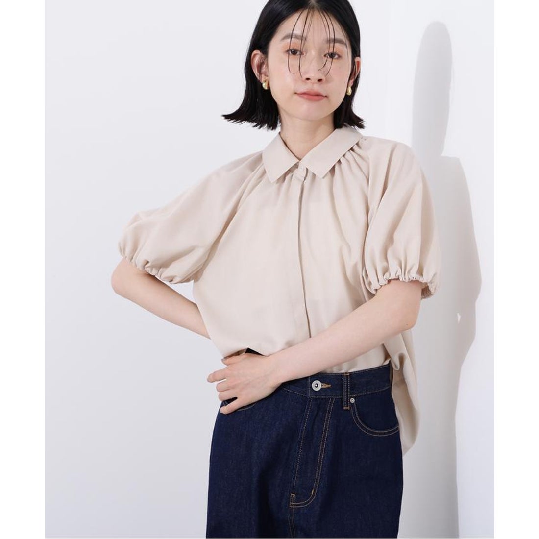 【極美品】pinue バルーンスリーブブラウス（ベージュ） エヌ ナチュラルビューティーベーシック N. Natural Beauty Basic