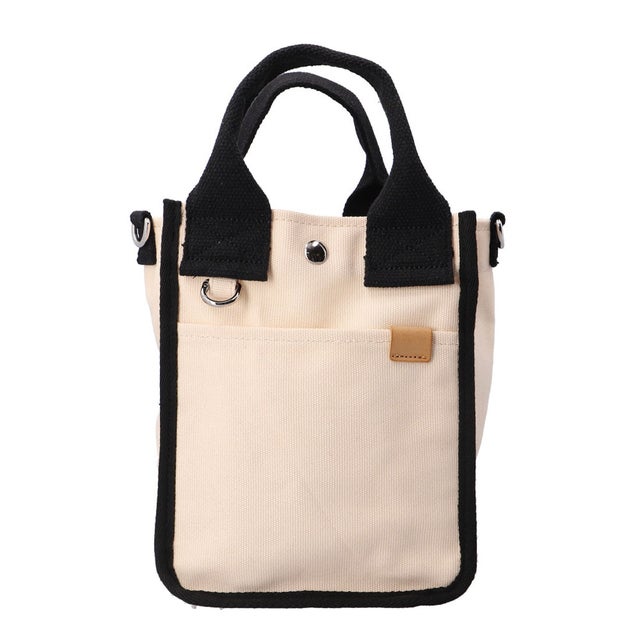 DOT&STRIPE Xミニトート （NAT/BLK）