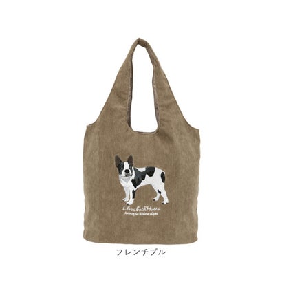 コーデュロイ刺繍トート （フレンチブル）｜詳細画像