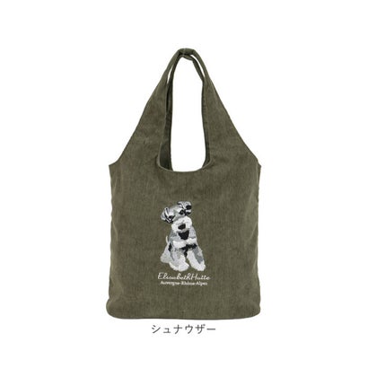 コーデュロイ刺繍トート （フレンチブル）｜詳細画像