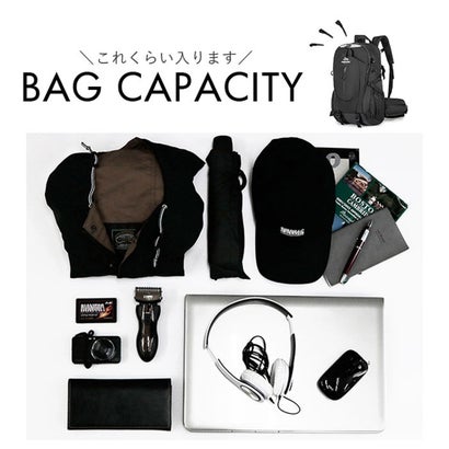 登山バッグ 大容量 バックパック （ライトグレー）｜詳細画像