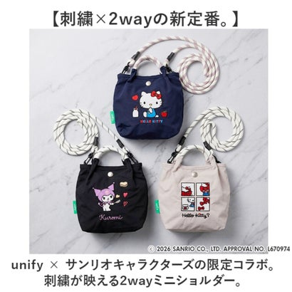 バックヤードファミリー BACKYARD FAMILY unify × Sanrio characters エンブロイ2wayショルダー （ハローキティ(ネイビー)）｜詳細画像