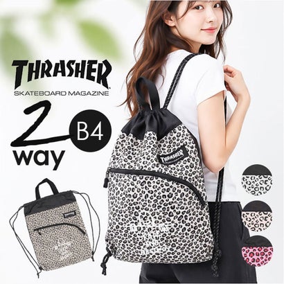 THRASHER ナップサック （ベージュ）｜詳細画像