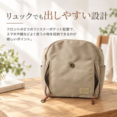 METRO メトロ ナイロン合皮10Pミニリュック （オリーブ）｜詳細画像