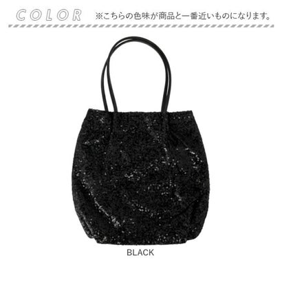 スパンコールトート （BLACK）｜詳細画像