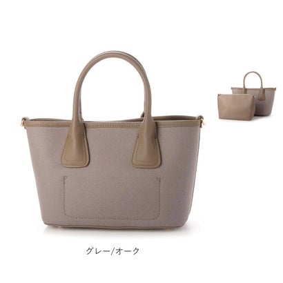 バックヤードファミリー BACKYARD FAMILY cachecache カシュカシュ コットンツイル2WAYトートバッグ （グレー）｜詳細画像