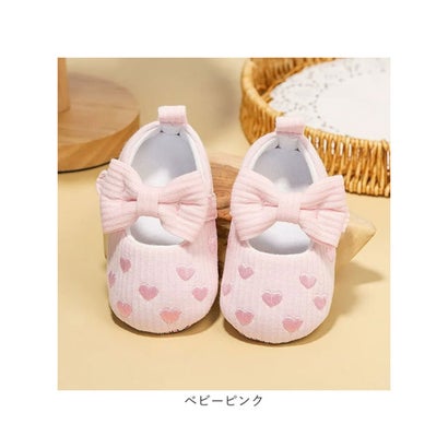 ベビーシューズ リボン 赤ちゃん （レッド）｜詳細画像