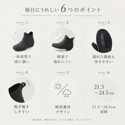 レインブーツ （ブラック）｜詳細画像