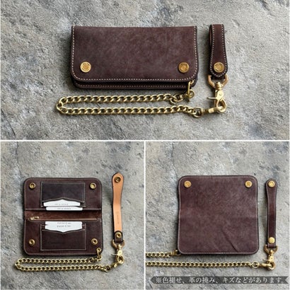 ウォレットトラッカー ウォッシュ ホースハイド （チョコレート）｜詳細画像