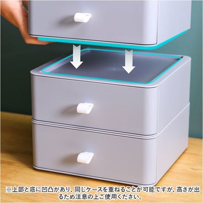 バックヤードファミリー BACKYARD FAMILY 卓上 収納 ケース 3段 mm3box （ピンク）｜詳細画像
