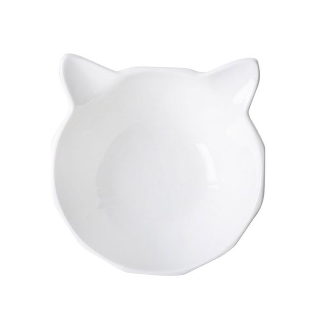 猫用食器 猫型皿 可愛い （ホワイト）