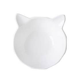 猫用食器 猫型皿 可愛い （ホワイト）