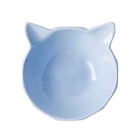 猫用食器 猫型皿 可愛い （ブルー）