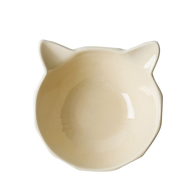 猫用食器 猫型皿 可愛い （イエロー）
