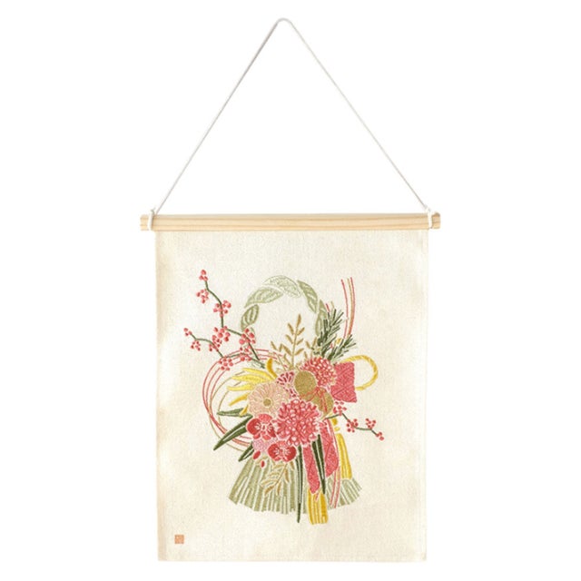 刺繍タペストリー （しめ飾り）