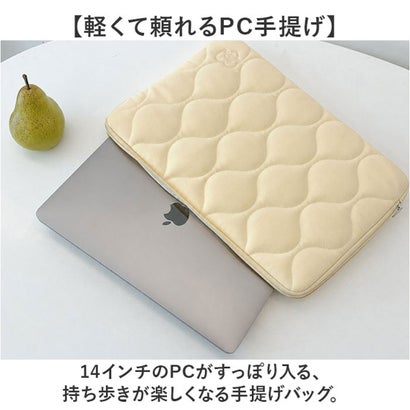 パソコンバック ケース 手提げ （クリームイエロー）｜詳細画像