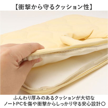 パソコンバック ケース 手提げ （クリームイエロー）｜詳細画像