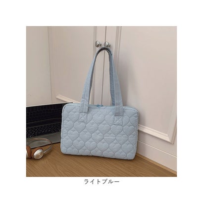 パソコンバック 手提げ ハート （ホワイト）｜詳細画像