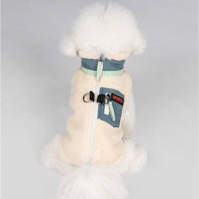 犬服 ハーネス ジャケットベスト 背開き （オフホワイト）｜詳細画像