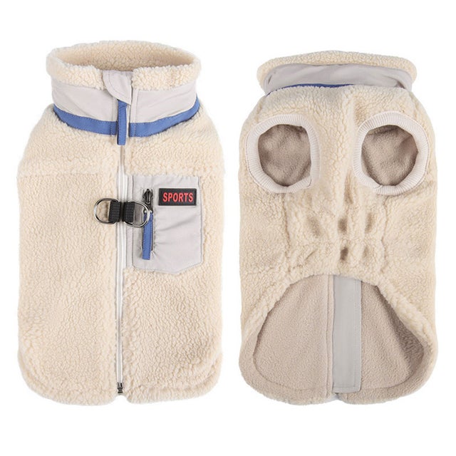 犬服 ハーネス ジャケットベスト 背開き （オフホワイト）