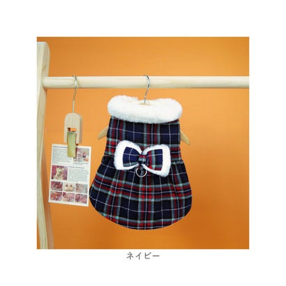 犬服 犬 冬服 チェック柄 （レッド）｜詳細画像