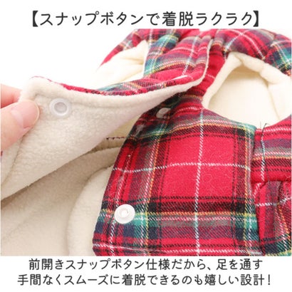 犬服 犬 冬服 チェック柄 （ネイビー）｜詳細画像